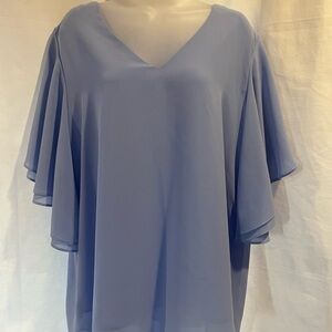 Light Blue V-Neck Blouse